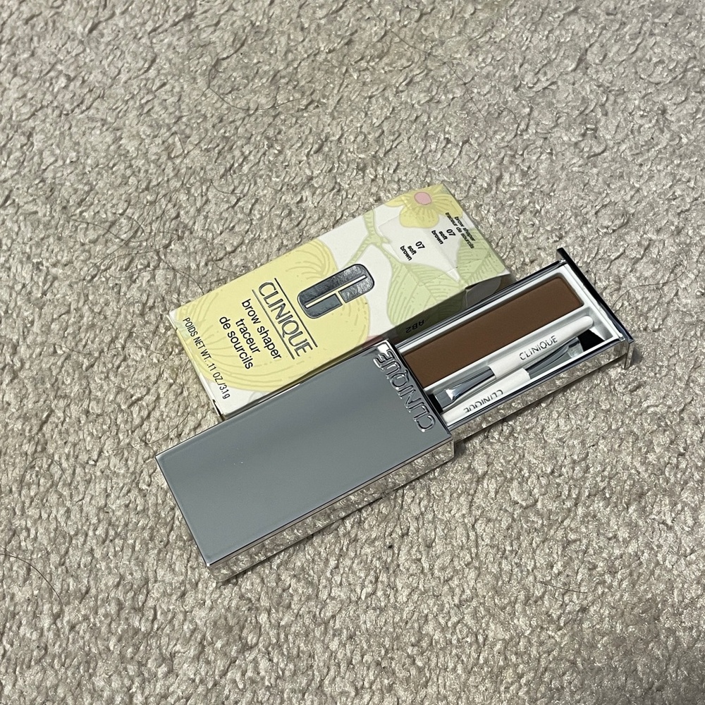 NEW RARE CLINIQUE Brow Shaper  07 SOFT BROWN 3.1g w/2 Brushes FULL SIZE HTF
